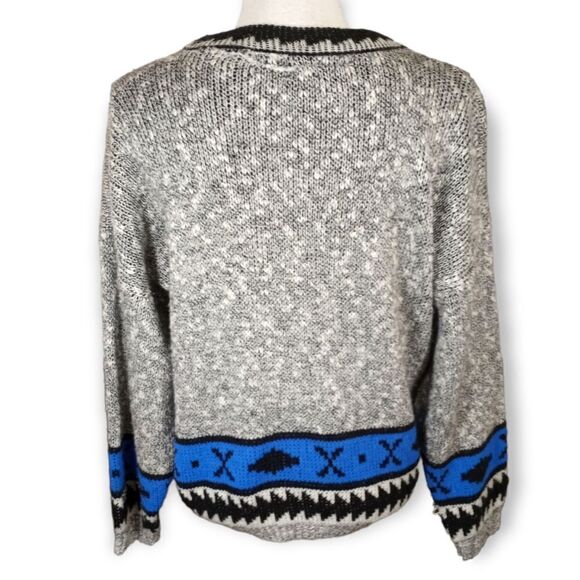 VINTAGE 1980'S ADELE BLUE & GRAY SWEATER SZ.S/M EUC - Picture 3 of 5